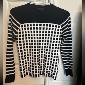 Diesel Black Gold Men's Striped Sweater Mens Size Small Black/ White